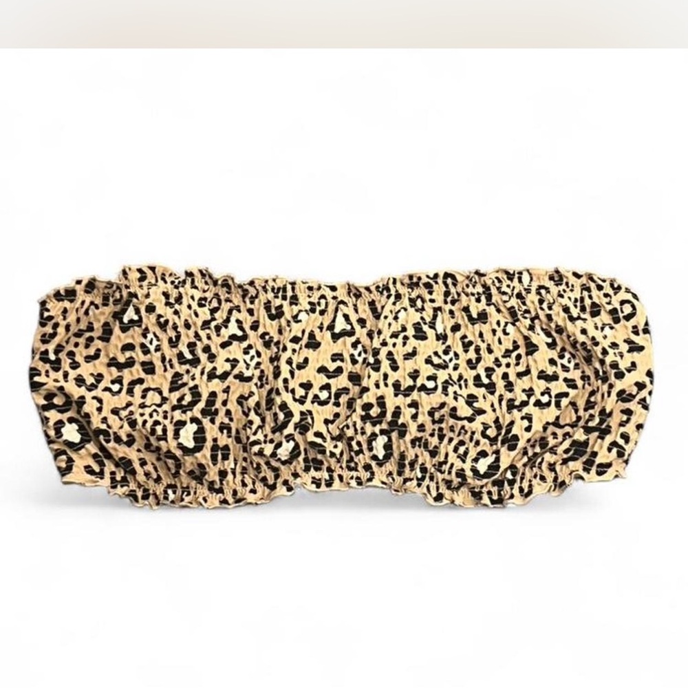 Hollister Leopard Print Bandeau Swim Top